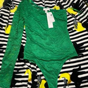 NWT Topshop bodysuit Neon Green XS